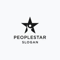 Human figure star logo design. Reach your dreams, success, goal creative symbol idea concept vector