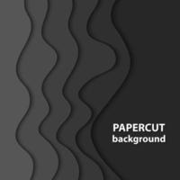 Vector background with black color paper cut shapes. 3D abstract paper art style, design layout for business presentations, flyers, posters, prints, decoration, cards, brochure cover.