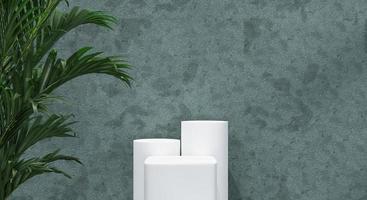 3d podium with shadow and texture wall for product presentation. 3D rendering. photo