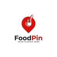 Food Pin Logo Design for Restaurant Or Cafe vector