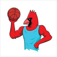 cardinal mascot design illustration. redbird character vector for business.