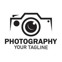 photography camera logo icon vector design template isolated on black background