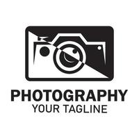 photography camera logo icon vector design template isolated on black background