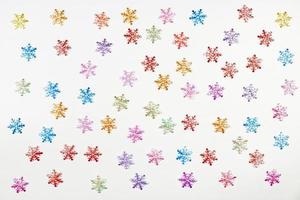 Colorful snowflakes, isolated white background photo