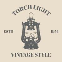 Logo Torch Light Ancient Lantern vector or Javanese Petromak Lamp in retro vintage design style. Suitable for many purposes. template design