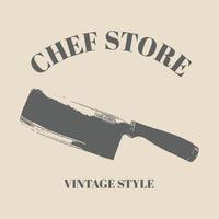 logo Knifes hand drawn Illustration. Vintage retro style Butcher's Tools. Template for your shop, butchery, menu, cafe, business or art works. template design vector