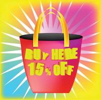 15 PERCENT DISCOUNT FOR SALES AND RETAIL PROMOTION vector