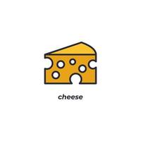 Vector sign cheese symbol is isolated on a white background. icon color editable.