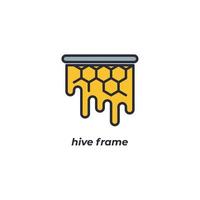 Vector sign hive frame symbol is isolated on a white background. icon color editable.