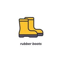 Vector sign rubber boots symbol is isolated on a white background. icon color editable.