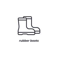 Vector sign rubber boots symbol is isolated on a white background. icon color editable.