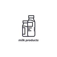 Vector sign milk products symbol is isolated on a white background. icon color editable.