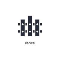 Vector sign fence symbol is isolated on a white background. icon color editable.