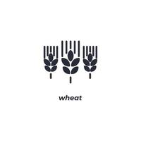 Vector sign wheat symbol is isolated on a white background. icon color editable.