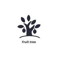 Vector sign fruit tree symbol is isolated on a white background. icon color editable.