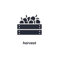 Vector sign harvest symbol is isolated on a white background. icon color editable.