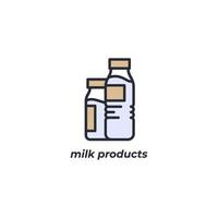 Vector sign milk products symbol is isolated on a white background. icon color editable.