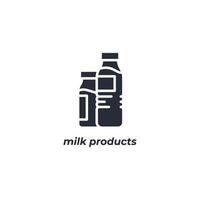 Vector sign milk products symbol is isolated on a white background. icon color editable.