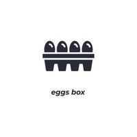 Vector sign eggs box symbol is isolated on a white background. icon color editable.