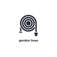 Vector sign garden hose symbol is isolated on a white background. icon color editable.