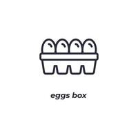 el símbolo de la caja de huevos de signo vectorial está aislado en un fondo blanco. color de icono editable. vector