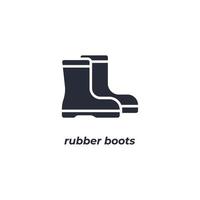 Vector sign rubber boots symbol is isolated on a white background. icon color editable.