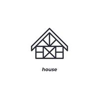 Vector sign house symbol is isolated on a white background. icon color editable.