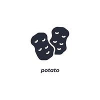 Vector sign potato symbol is isolated on a white background. icon color editable.