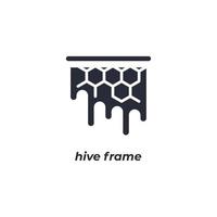 Vector sign hive frame symbol is isolated on a white background. icon color editable.