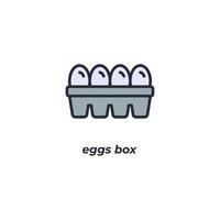 Vector sign eggs box symbol is isolated on a white background. icon color editable.