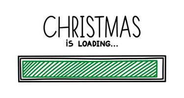 Christmas 2022 progress loading bar. Infographics design element with status of completion. Hand drawn vector illustration