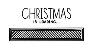 Christmas 2022 progress loading bar. Infographics design element with status of completion. Hand drawn vector illustration