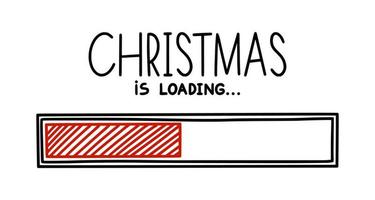 Christmas 2022 progress loading bar. Infographics design element with status of completion. Hand drawn vector illustration