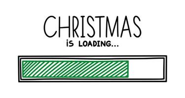 Christmas 2022 progress loading bar. Infographics design element with status of completion. Hand drawn vector illustration