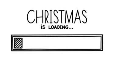 Christmas 2022 progress loading bar. Infographics design element with status of completion. Hand drawn vector illustration