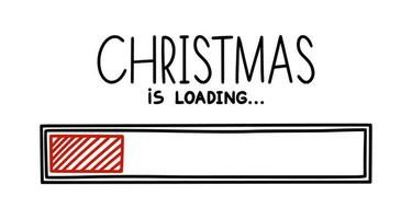 Christmas 2022 progress loading bar. Infographics design element with status of completion. Hand drawn vector illustration