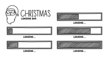 Christmas 2022 progress loading bar. Infographics design element with status of completion. Hand drawn vector illustration