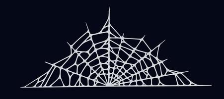 Spider web isolated on black background. Spooky Halloween cobweb. Vector illustration