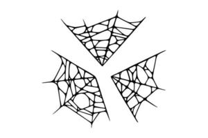 tela de araña aislado sobre fondo blanco. espeluznante telaraña de halloween. ilustración vectorial vector