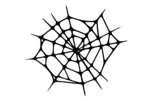 Spider web isolated on white background. Spooky Halloween cobweb. Vector illustration