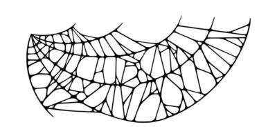 Spider web isolated on white background. Spooky Halloween cobweb. Vector illustration