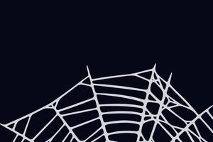 Spider web on black background. Spooky Halloween cobweb. Vector illustration