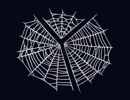 Spider web set isolated on black background. Spooky Halloween cobwebs. Vector illustration