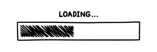 Progress loading bar. Infographics design element with status of completion. Hand drawn vector illustration