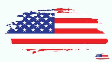 American faded grunge texture flag vector