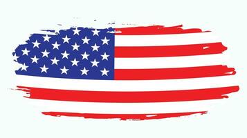 Hand paint USA grunge flag vector