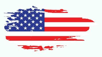 New American hand paint grunge flag vector