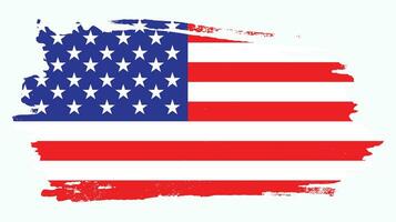 Colorful hand paint America grungy flag vector