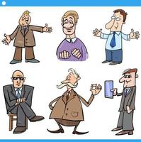 cartoon funny men comic characters set vector