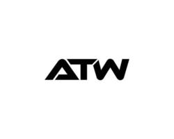 plantilla de diseño de logotipo profesional de moda impresionante minimalista de letra atw. vector